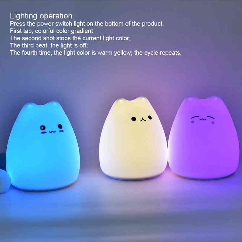 Led nattlampa dekorera skrivbordslampa batteri dröm söt katt semester kreativ sleepping byte lampa för baby sovrum lampa - kby0009