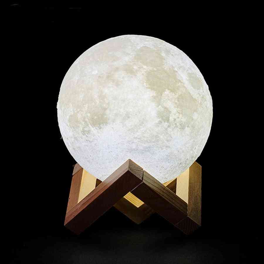 3d Print, Rechargeable Moon Lamp- Led Night Light