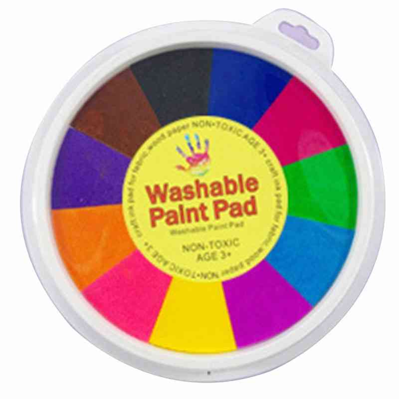 24 cm grappig 6-24 kleuren stempelkussen Stam vingerverven Craft voor kinderen - 12 kleuren A.