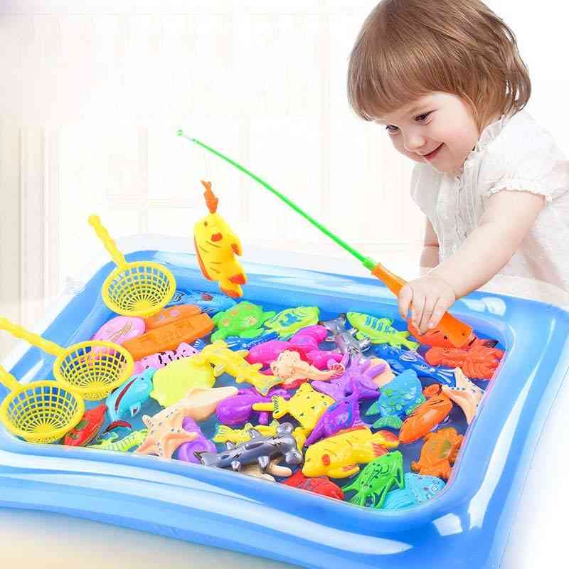 Kids Fishing Toy, Play Water Baby, Magnetic Fish Pool Indoor Parent-child Game