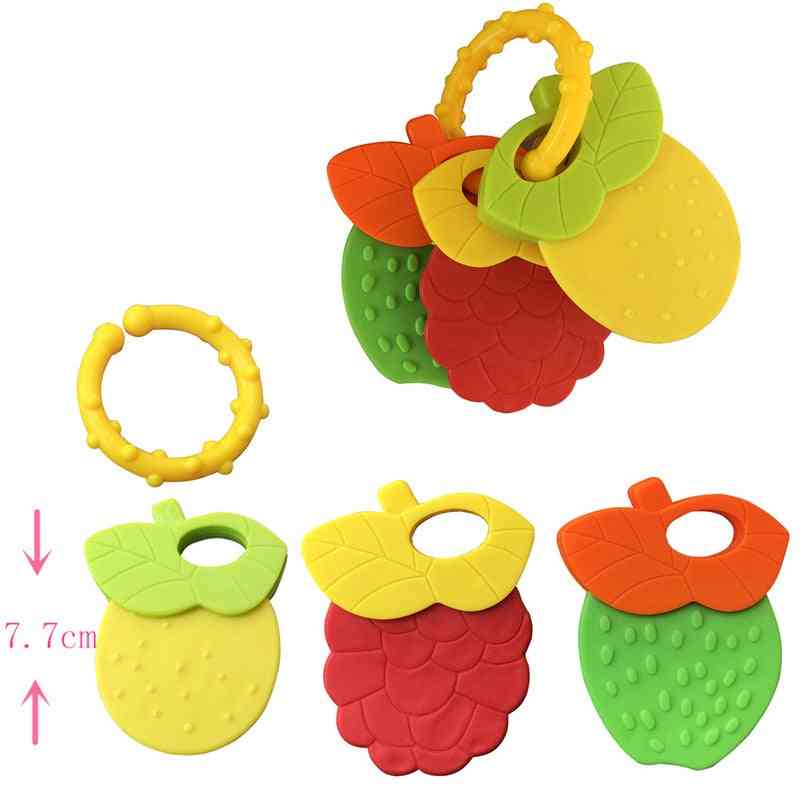 бебешки плодове в стил мека гумена дрънкалка за зъби - новородено дъвче хранителен силикон, бебешко легло за обучение дъвче играчки дете