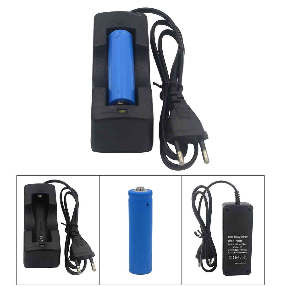 Batterie rechargeable batterie li-ion pour chargeurs de lampe de poche chargeur de batterie à prise européenne - batterie incluse