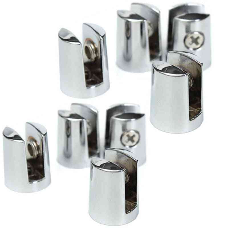 8 piezas estantes redondos soportes de soporte abrazaderas clips para vidrio de 4-6 mm, tornillo ajustable de acrílico de madera para acrílico de vidrio de madera