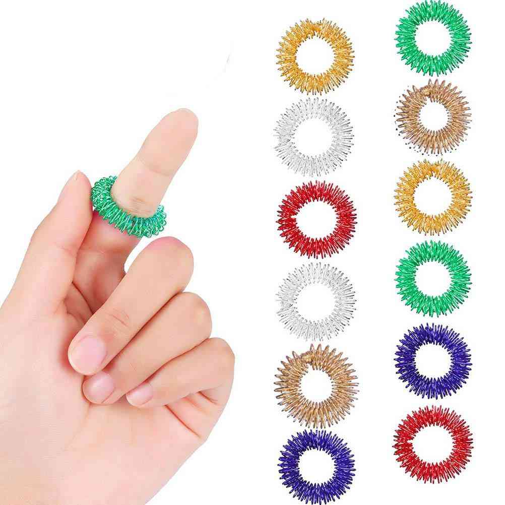 Spiky, Sensory Finger Rings Toy For Stress Relief, Autism, Acupressure Message