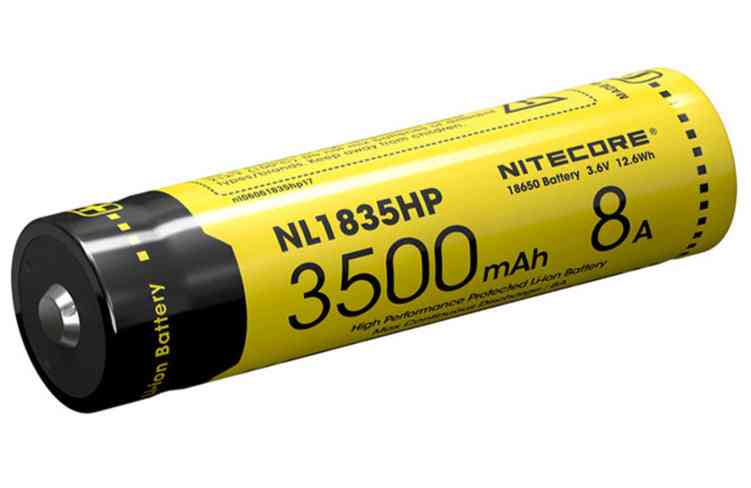 Nl1835hp High Performance 18650 3500mah 3.6v 12.6wh 8a Protected Li-ion Button Battery