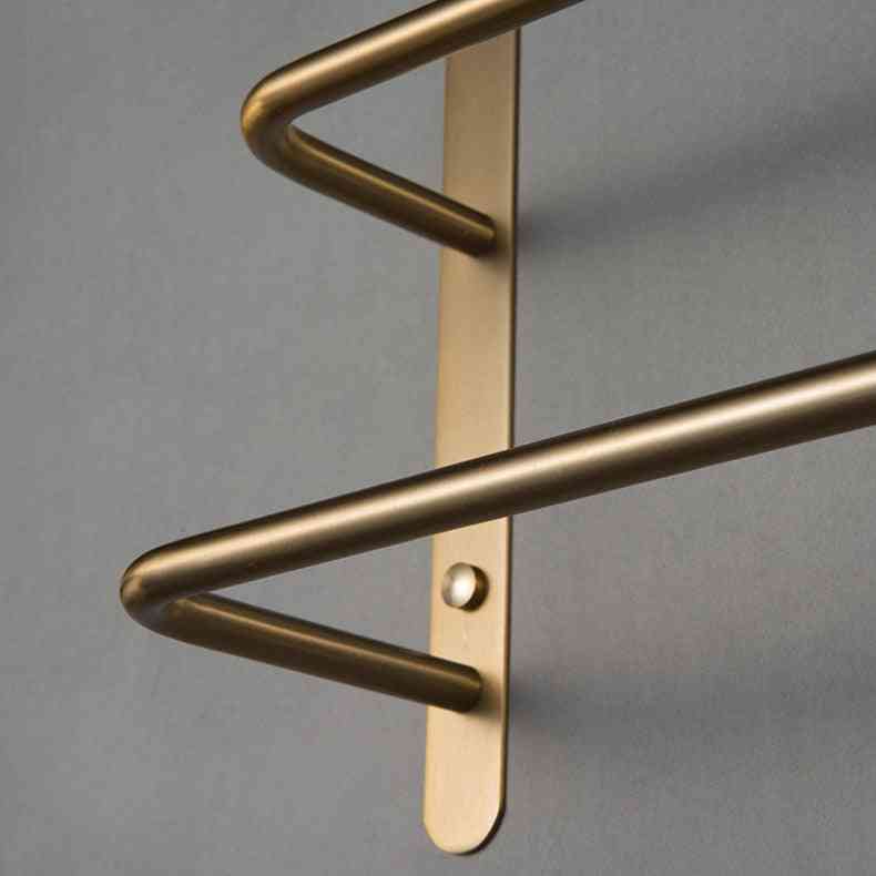 Gold Towel Rack Stainless Steel Adhesive Holder