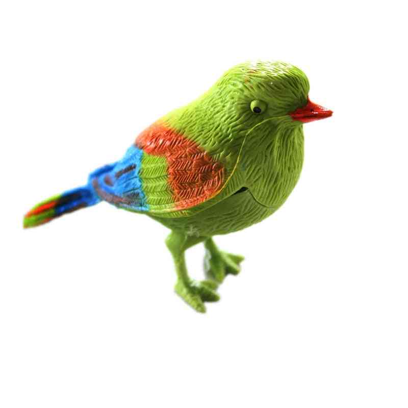 Brinquedos eletrônicos interativos de pássaros cantores bonitos, pássaros de simulação de controle de voz, brinquedos educativos para presente de bebês e crianças (branco)
