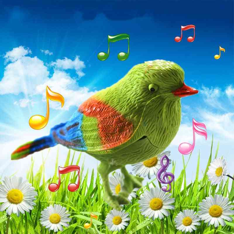 сладки пеещи птици интерактивни електронни играчки, симулация птица гласов контрол музика образователни играчки за бебе деца подарък (бял)