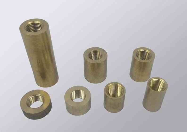 Female Thread Hollow Tube Brass Cylinder, Threaded Coupler Conveyer Brass Lamp Fittings-lighting-accessories