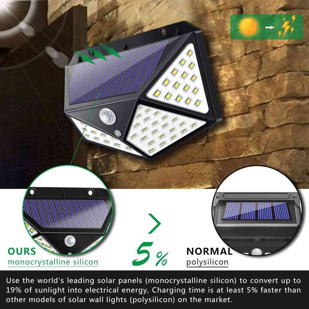 100 Led Solar Light Outdoor Solar Sunlight 3-modes Pir Motion Sensor For Garden Decoration