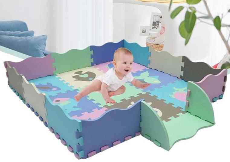 Tapis pour enfants eva tapis en mousse tapis de sol souple puzzle tapis de jeu pour bébé développement de tapis rampants avec clôture