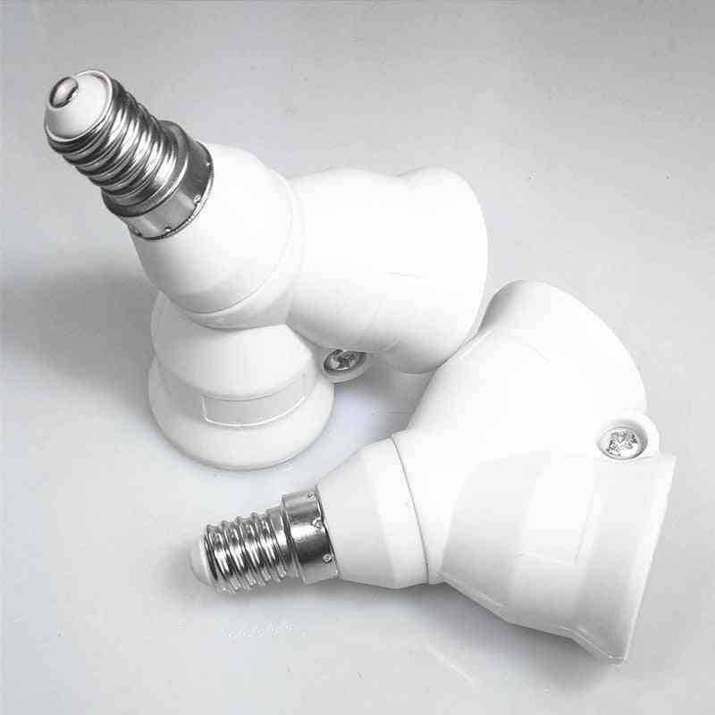 2 In 1 E14 Lamp Socket Splitter Adapter - Light Double Y Bulb Base Stand Holder
