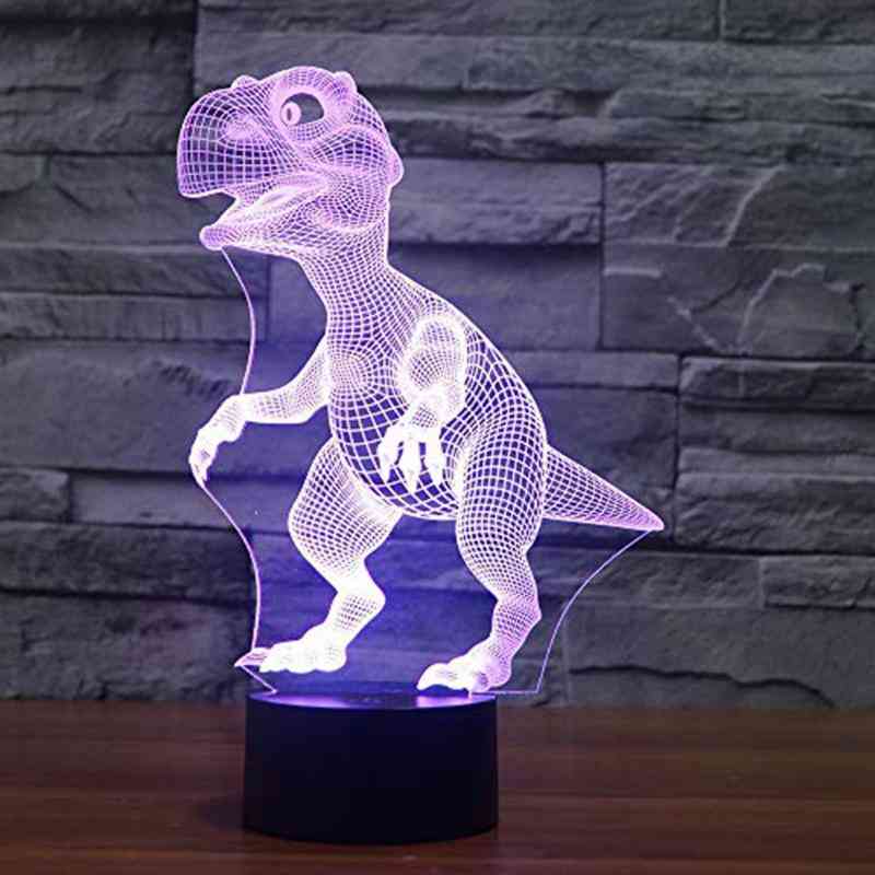 Halloween 3d dinosaurio lámpara led 7 colores control táctil luz nocturna niños regalos para sala de estar, dormitorio, decoración de mesa