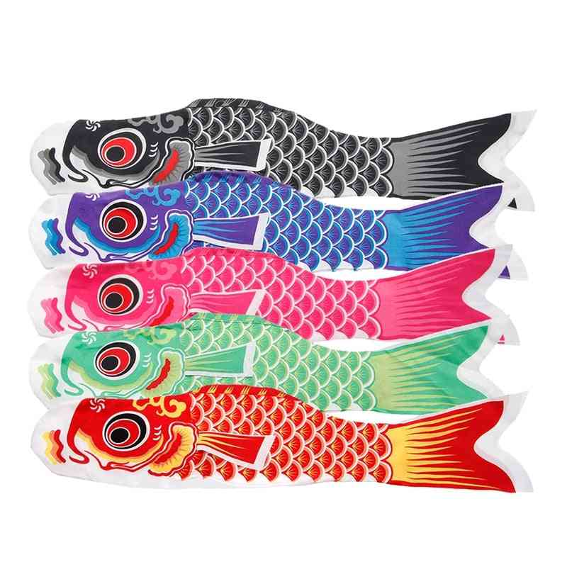 Koi nobori carpa wind socks colorido pez bandera colgante decoración de pared - 100cm rojo