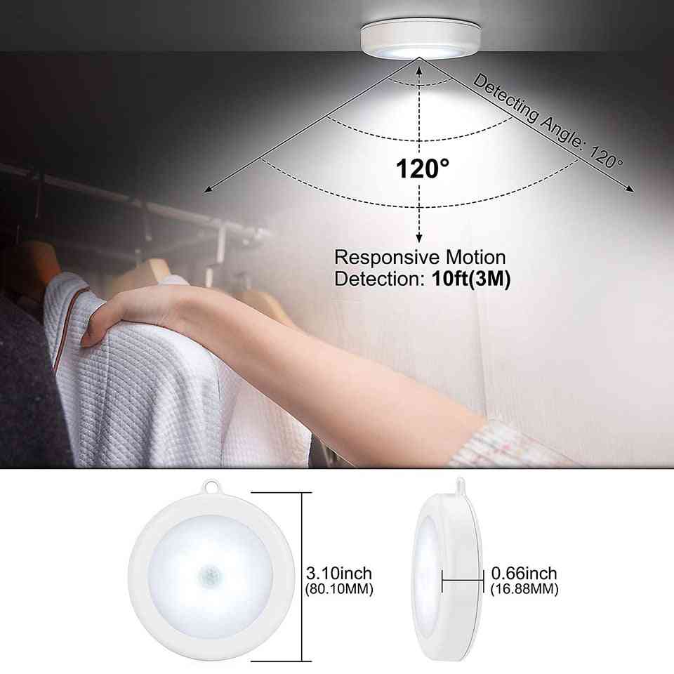 Leds Pir Motion Sensor Light -cupboard Wardrobe Night Lamp