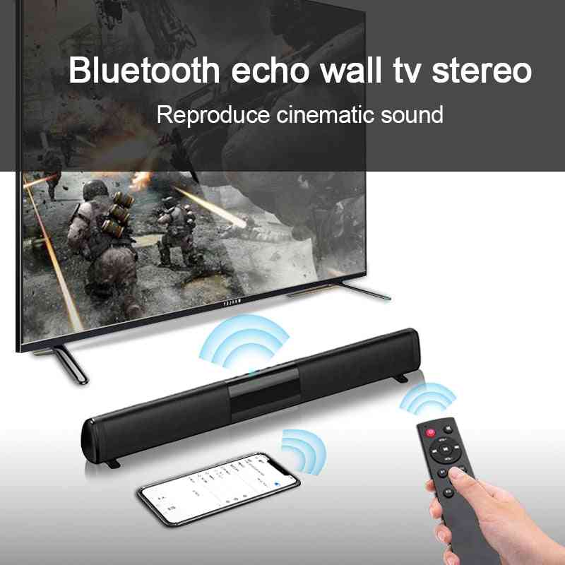 Soundbar patent nieuwe tv echo muur bedraad draadloze bluetooth speaker home theater muziekcentrum voor pc cinema aux (zwart)