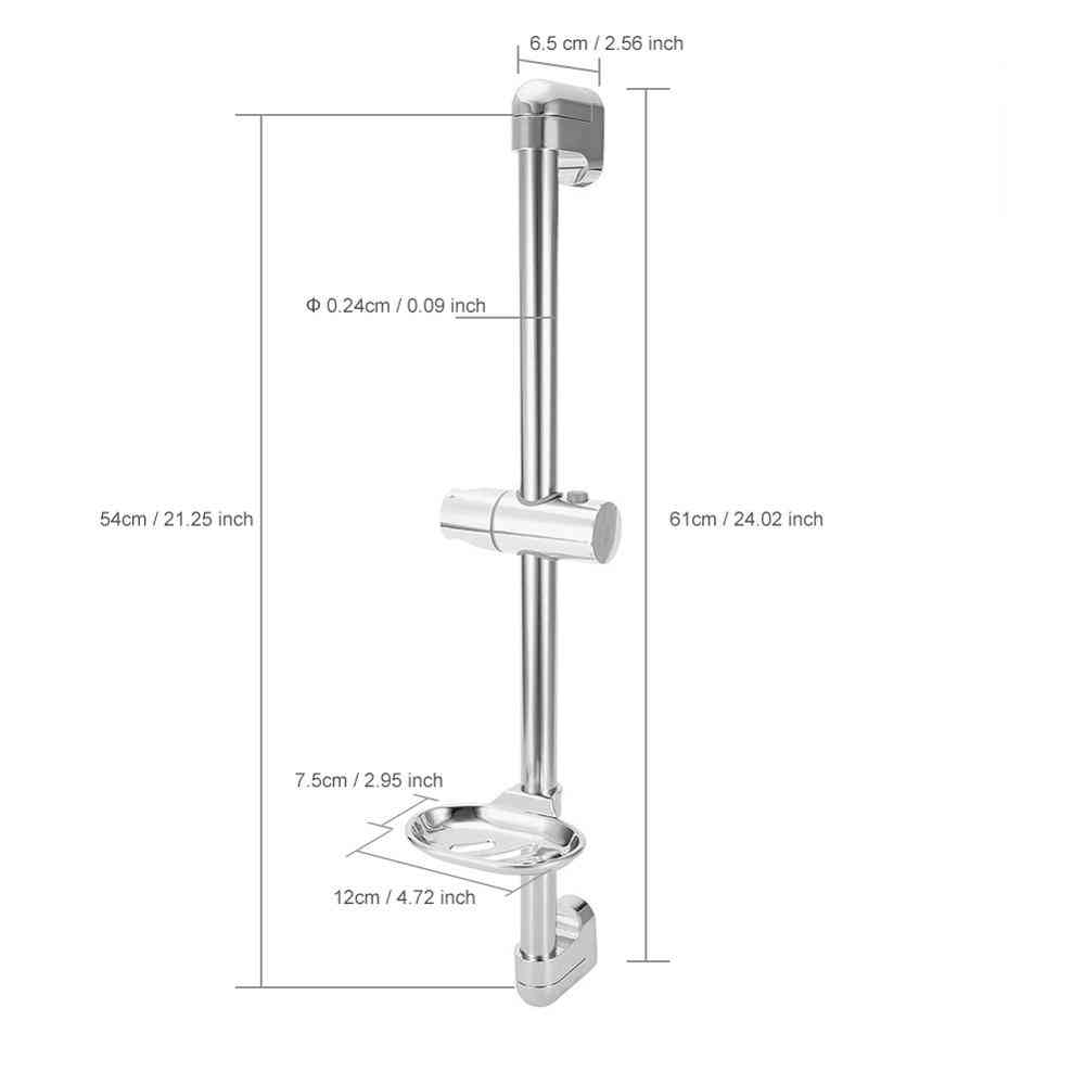 Stainless Steel Lifting, Handhold Shower Bracket With Soap Box G1/2 Extension Shower Slide Sprayer Set (as The Picture)
