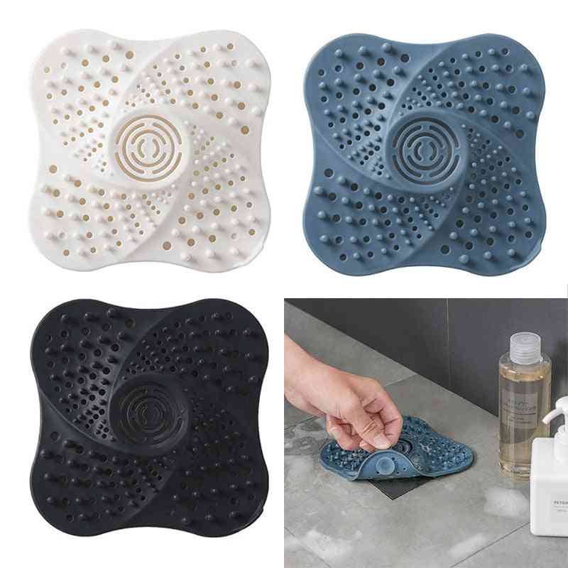Engangs hårfanger bruser filter vaskeprop, gulvafløbsfilter anti-blokerende badehætte badeværelse prop toiletafløbspropp (tilfældig farve)