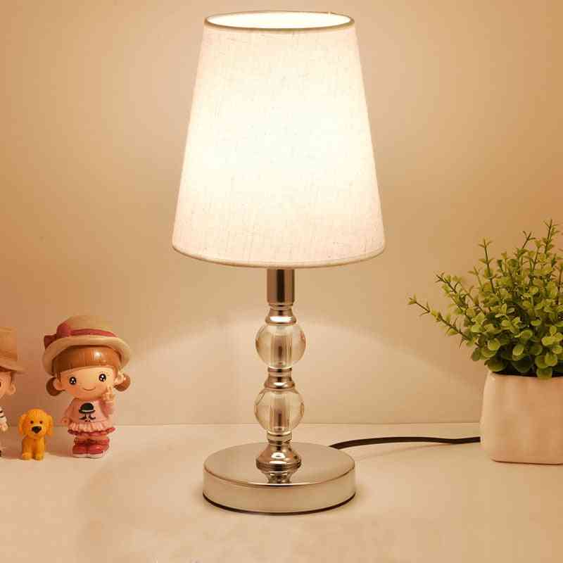 Crystal Table Led, Bedside - Nordic Desk Lamp With E27 & Eu Plug