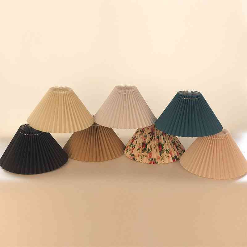 Japansk yamato-stil bordslampa vintage tyg lampskärmar för bordslampor / sovrum-studie, tatami muticolor veckade lampskärmar