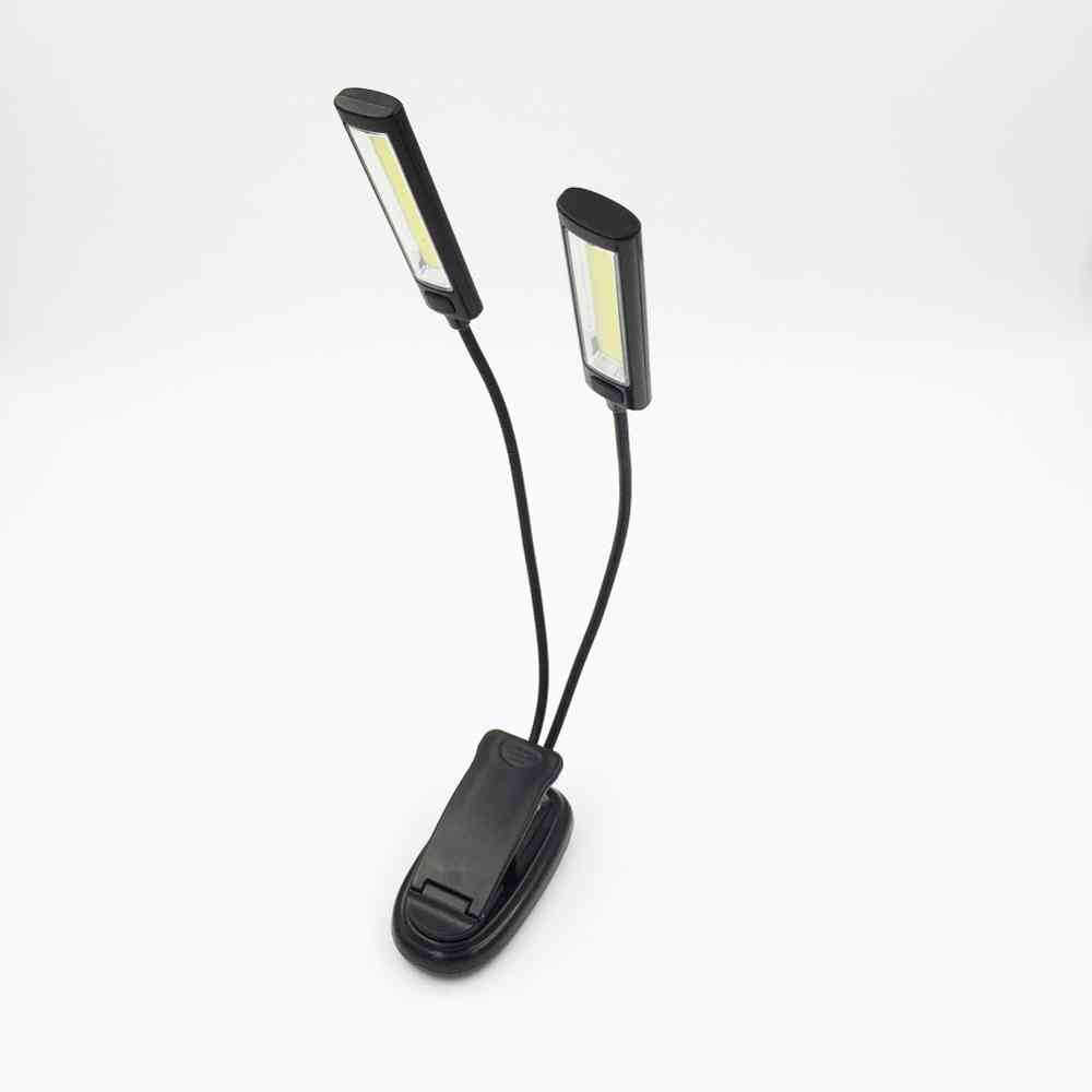 Portable Dual Flexible Arms- Cob Led Clip Lamp
