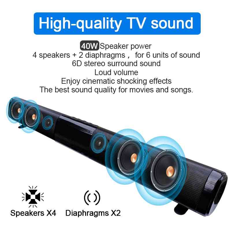 Tws bluetooth 100w tv echo ścienny soundbar przewodowy i bezprzewodowy soundbar surround do kina domowego (hei) -