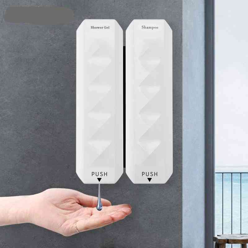 350 ml spikfri väggmonterad tvål dispenser, schampo flytande flaska för badrumstillbehör - vit-29