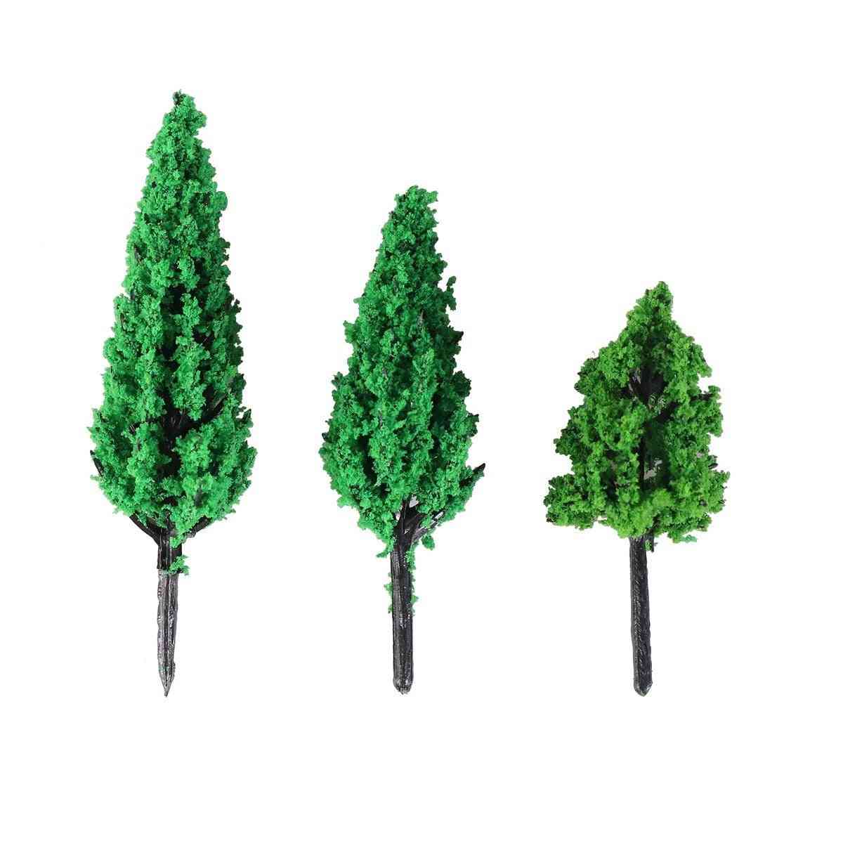 Stromy park borovice topol les pagoda - miniaturní dioráma mikro rozložení scenérie dekorace