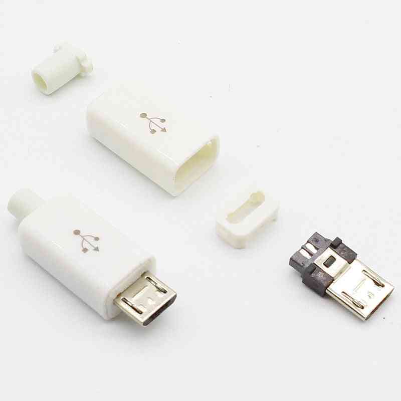 10pcs Micro Usb With 5pin Welding Type Male Plug Connectors Charger