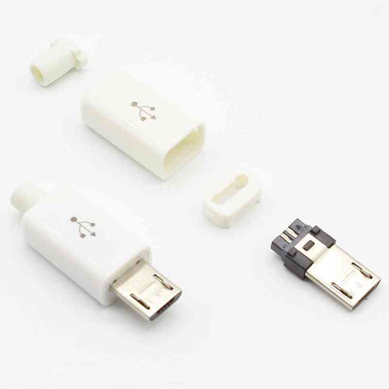 10pcs Micro Usb With 5pin Welding Type Male Plug Connectors Charger