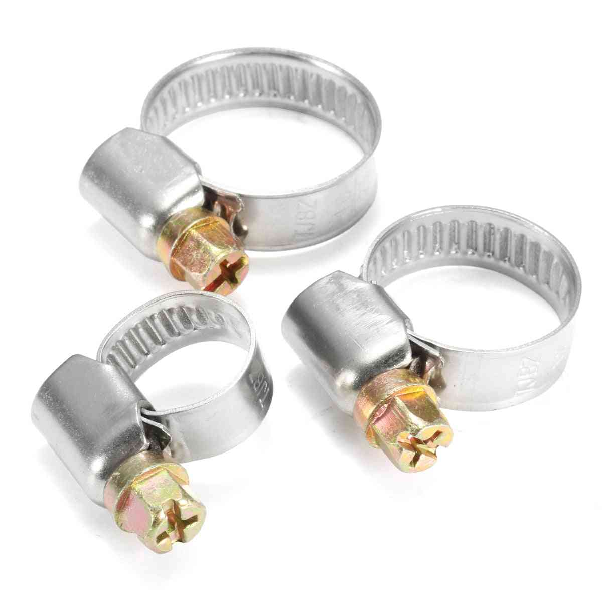 1/5pcs Pipe Clamps Genuine Jubilee Stainless Steel Hose Clips- Fuel Hose Pipe Clamps, Worm Drive Durable Anti-oxidation