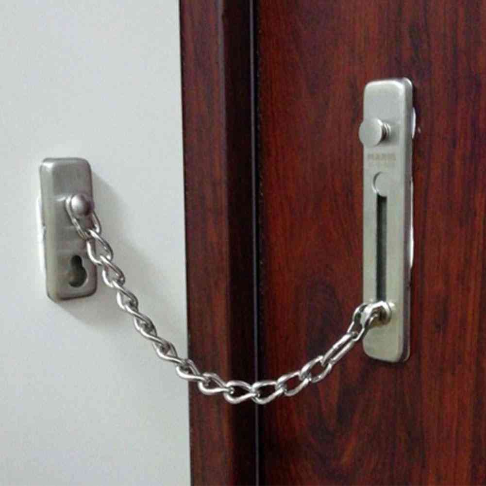 Anti-theft Stainless Steel Door Chain Latch - Safety Security Lock