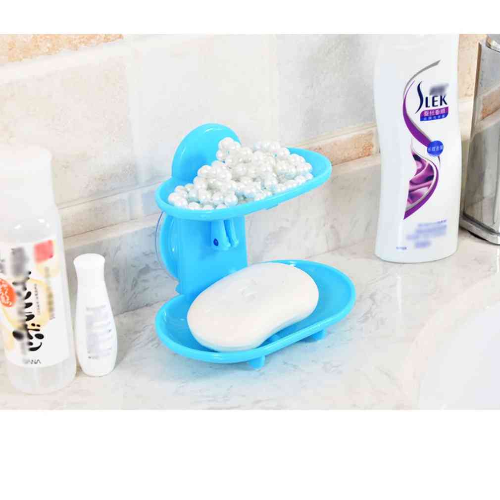 Dvouvrstvý stojan na držák na mýdlové nádobí - silný typ přísavky
