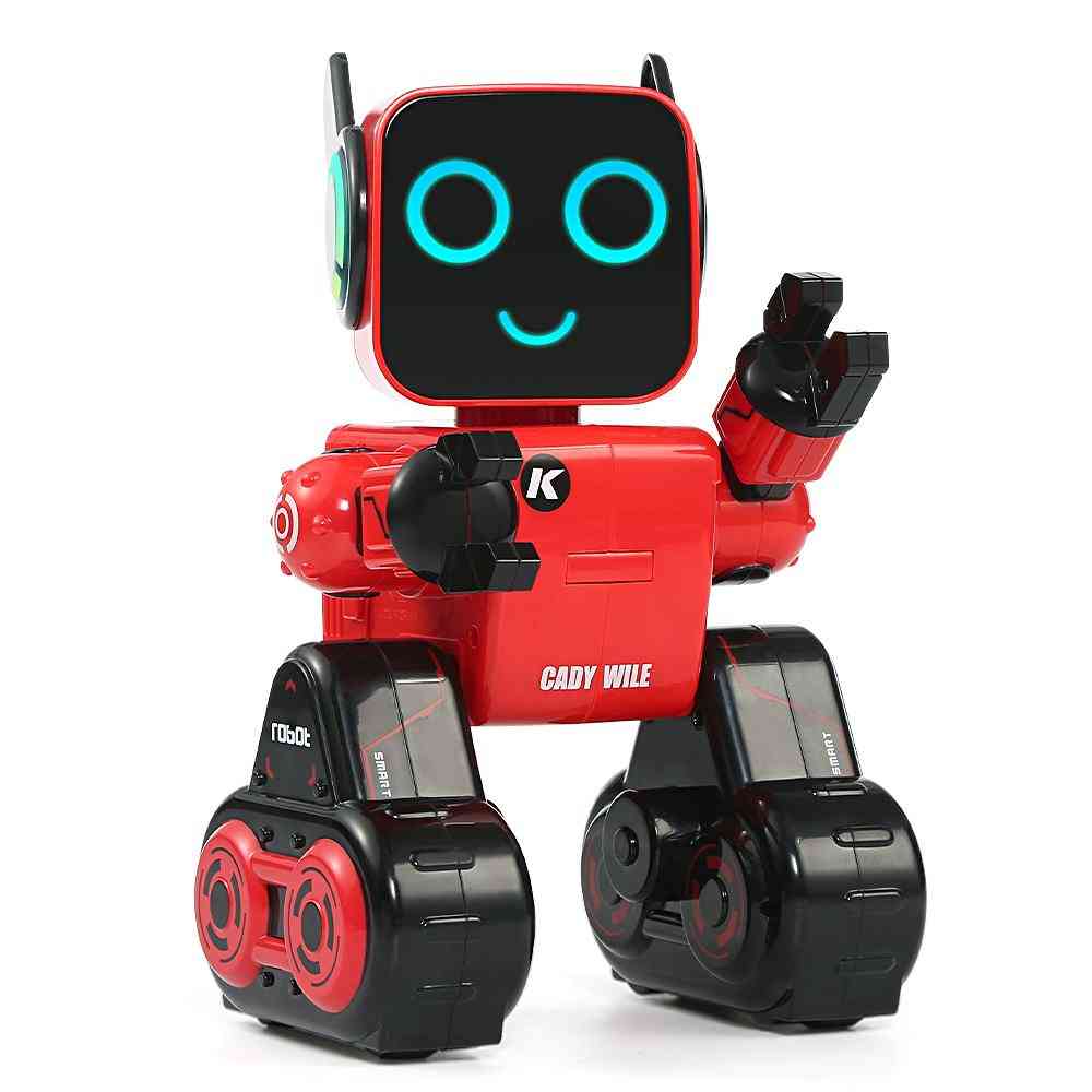 Robô inteligente de controle de voz com cofrinho fofo para crianças com controle remoto - vermelho