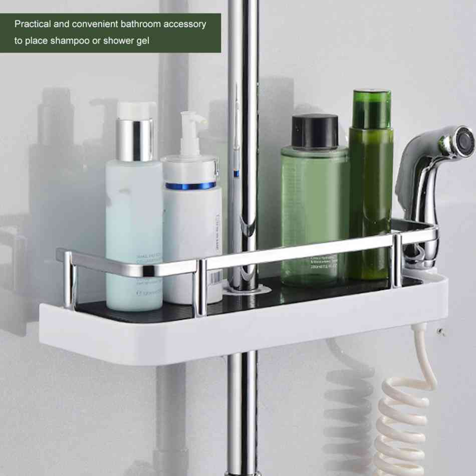 Badrumshållare för duschhållare, badrumshyllor, duschbricka, hållare för enstegs huvud -