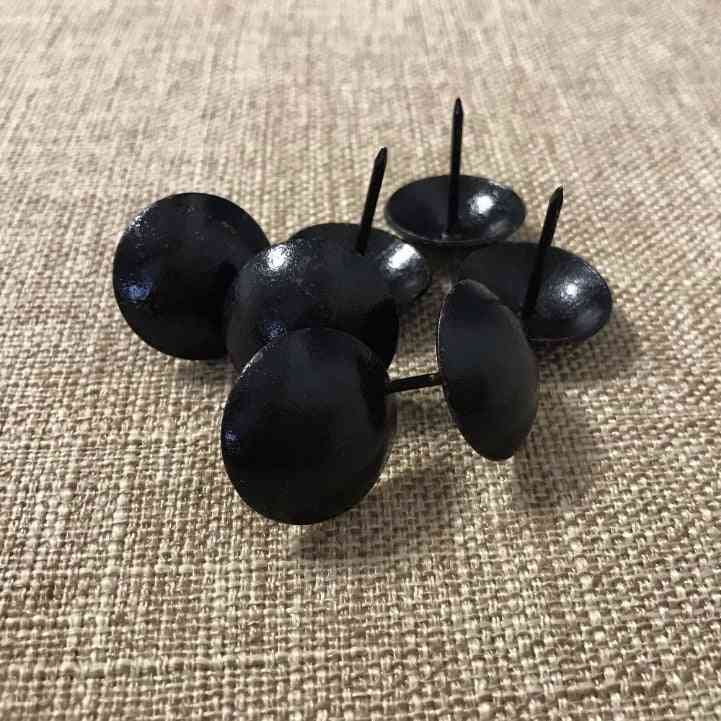 Polstring sorte stifter, dekorative negler i treveske, bagasjeposer, hode negler med trykknål - diameter 7 mm