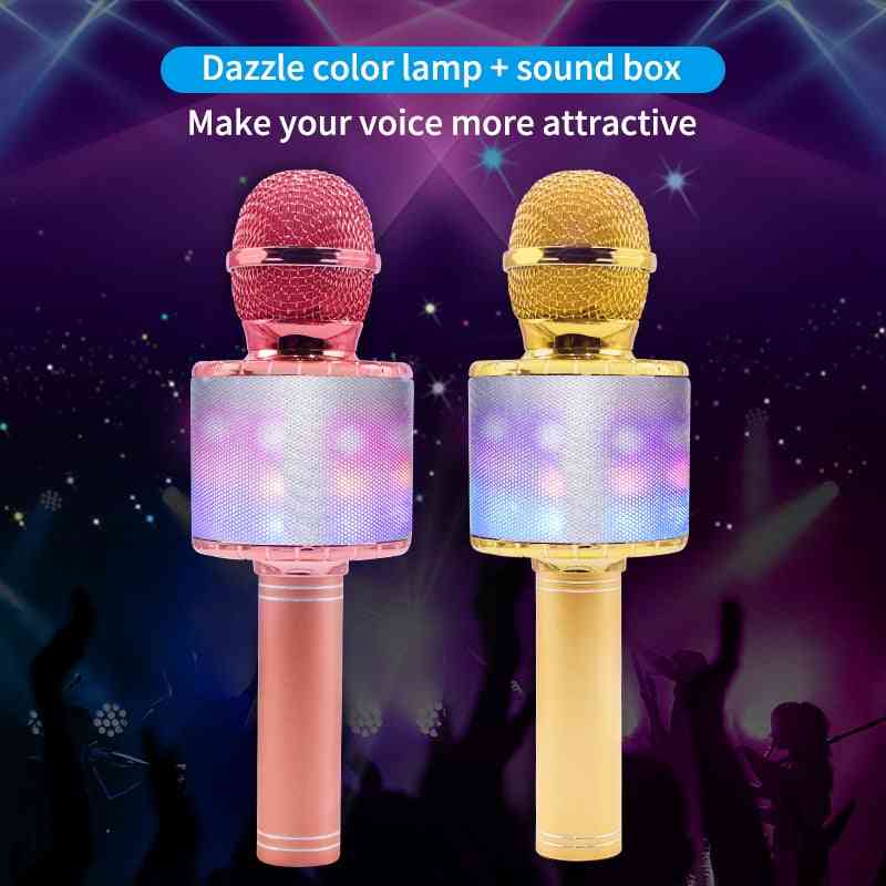 Led Lights Wireless Professional Bluetooth Microphone Studio Player, Singing Recorder