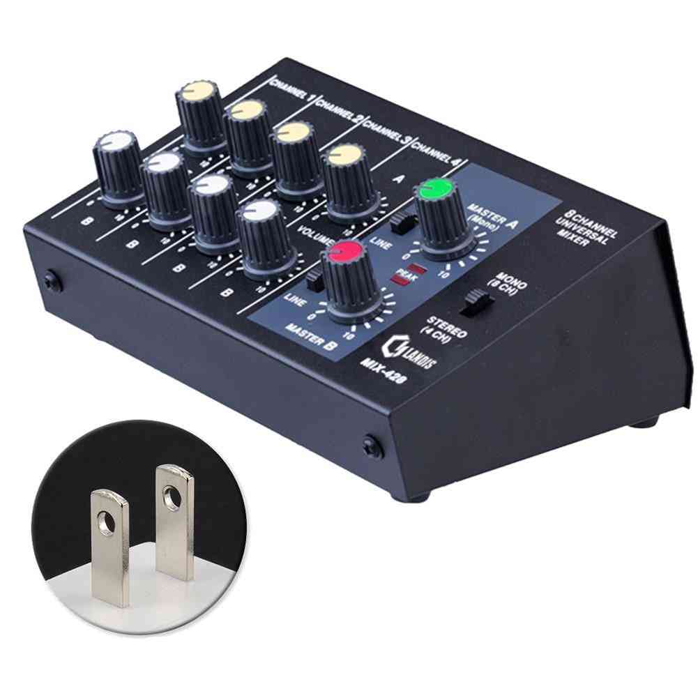 Høj kvalitet mixer konsol kanal panel, karaoke mikrofon lyd mixer, digital justering stereo us plug -