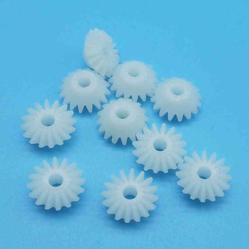Accessori per parti di giocattoli per ingranaggi conici in plastica con foro per albero da 16 denti 3 mm (16 denti 3 mm stretti) -