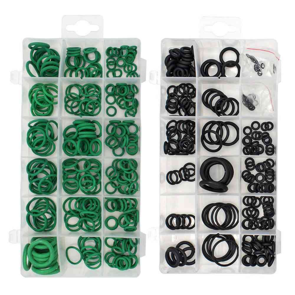495 sztuk / paczka 36 rozmiarów metryczny zestaw o-ringów czarno-zielony, wodoszczelne gumowe uszczelki o-ring