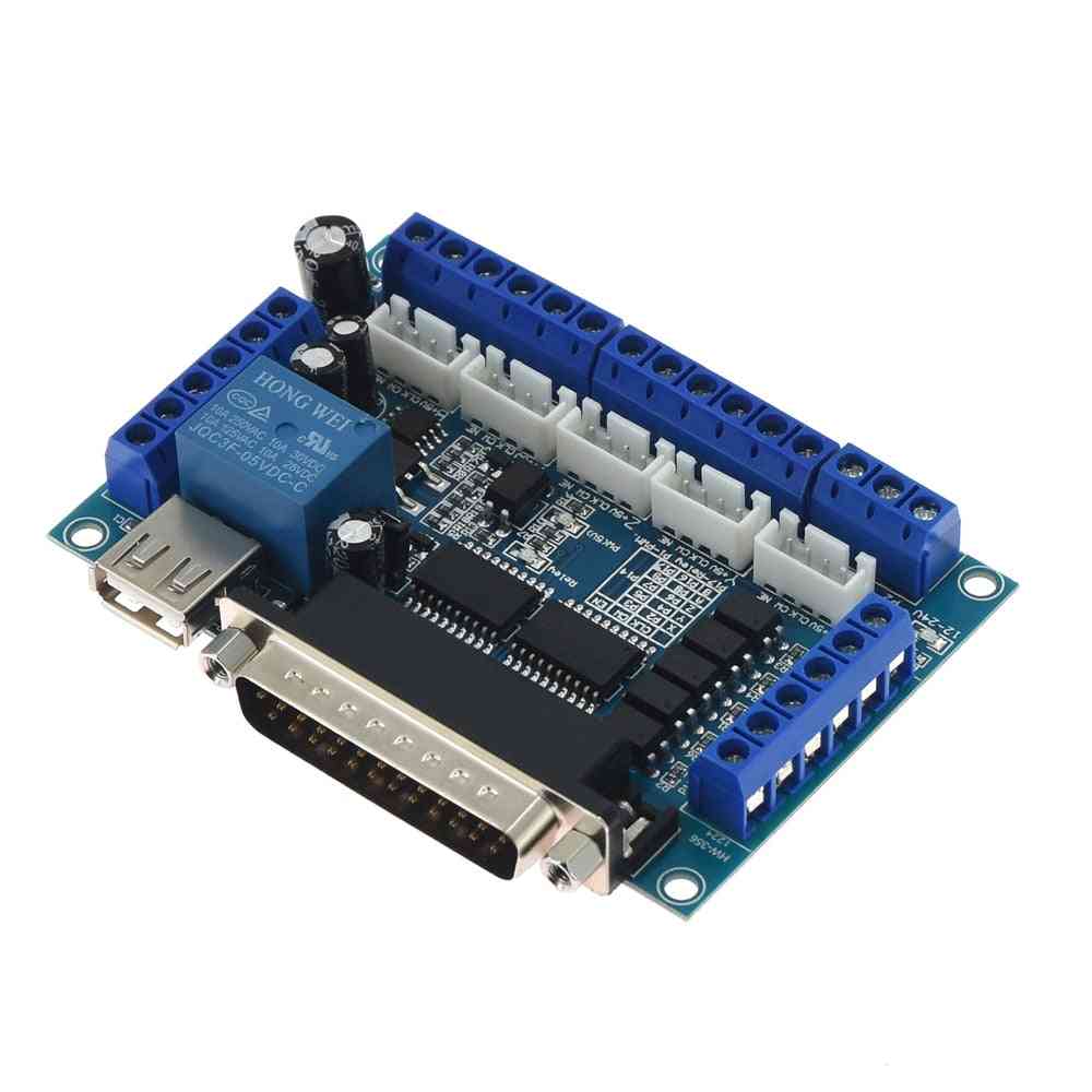 5-Achsen-CNC-Breakout-Board mit USB-Kabel für Schrittmotor, Treiber-Mach3-Parallelport-Steuerung