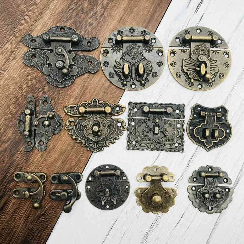 1x Antique Vintage Style  Box Hasp Lock With Needed Screws