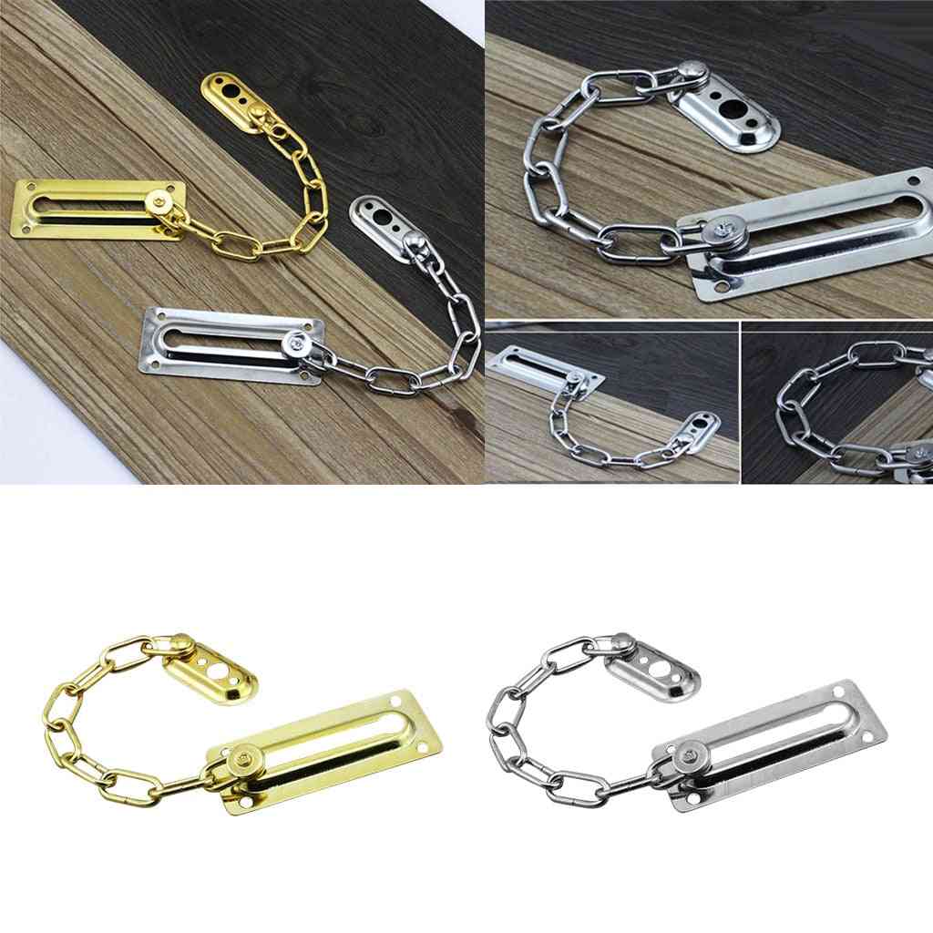 Stainless Steel, Security Door Chain Guard Lock, Slide Bolt For Home/ Hotel/ Dorm Entrance