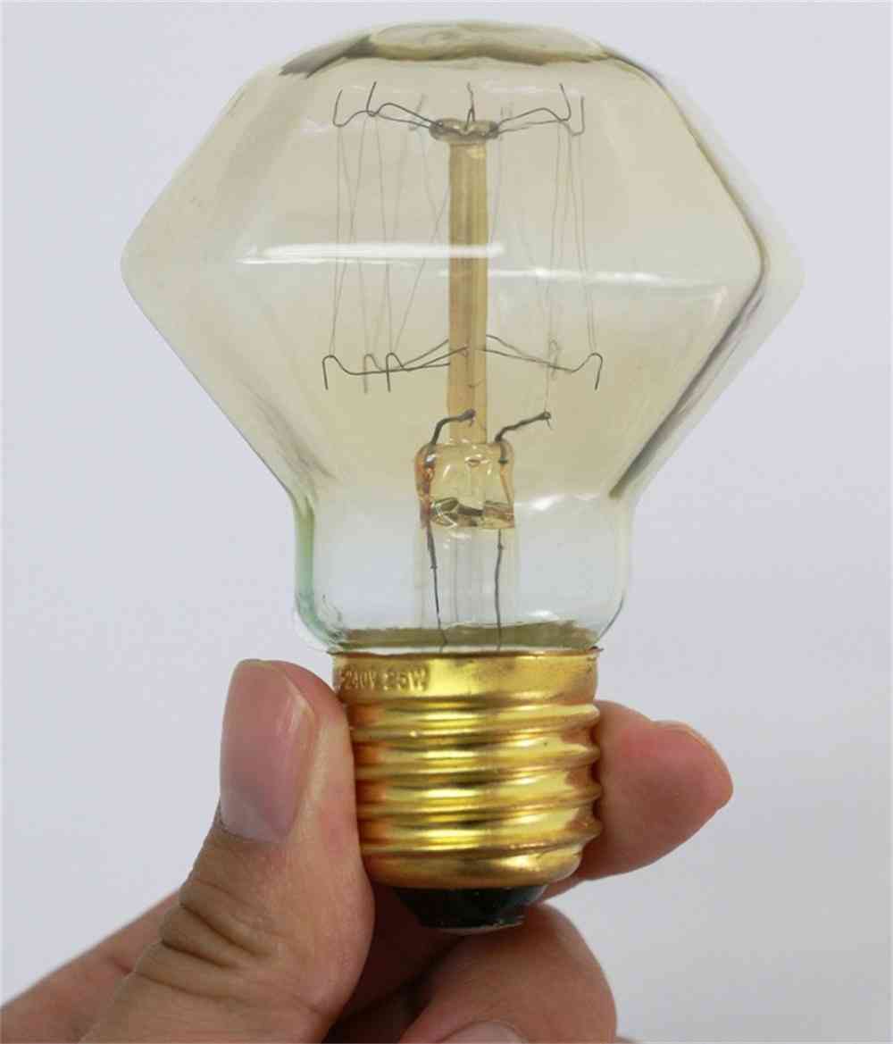 Diamante de vidro tipo lâmpada edison vintage 40w e27 220v para bar / café ou luz pendente -