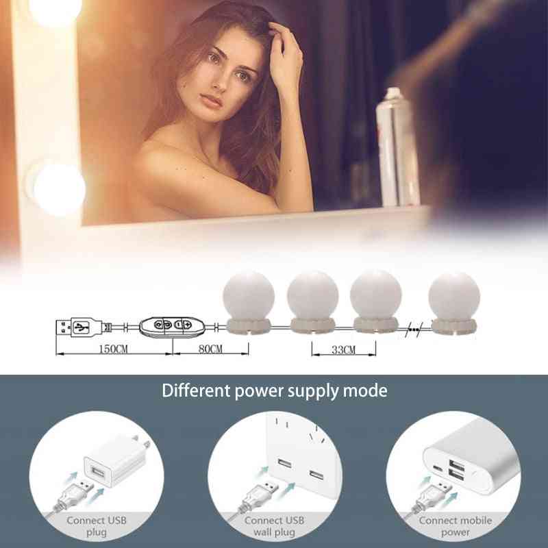 Lustro do makijażu Żarówki LED Toaletka Hollywood Vanity Lights, Steeples ściemniana regulacja ładowania USB - 10 żarówek