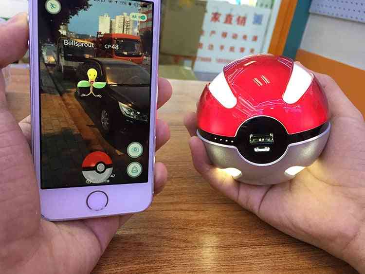Pokemon Go Red Ball Power Bank With Led Light