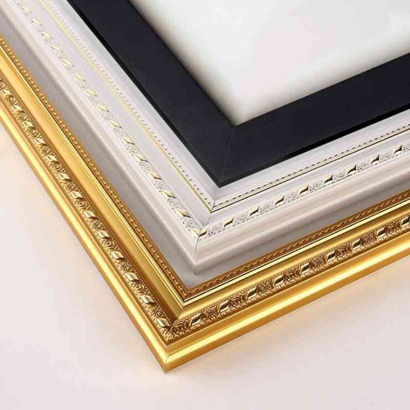 Pintura al óleo mosaico de diamantes bastidor de madera marco grueso - imagen de pared foto pegatina interior - blanco / tamaño interior 30x30 cm