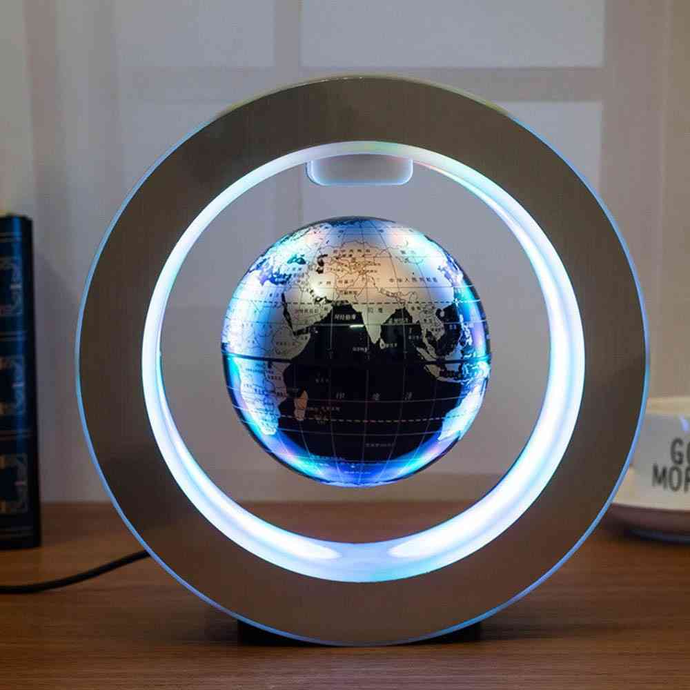 Redondo led mapa del mundo globo flotante levitación magnética luz antigravedad - eu-azul