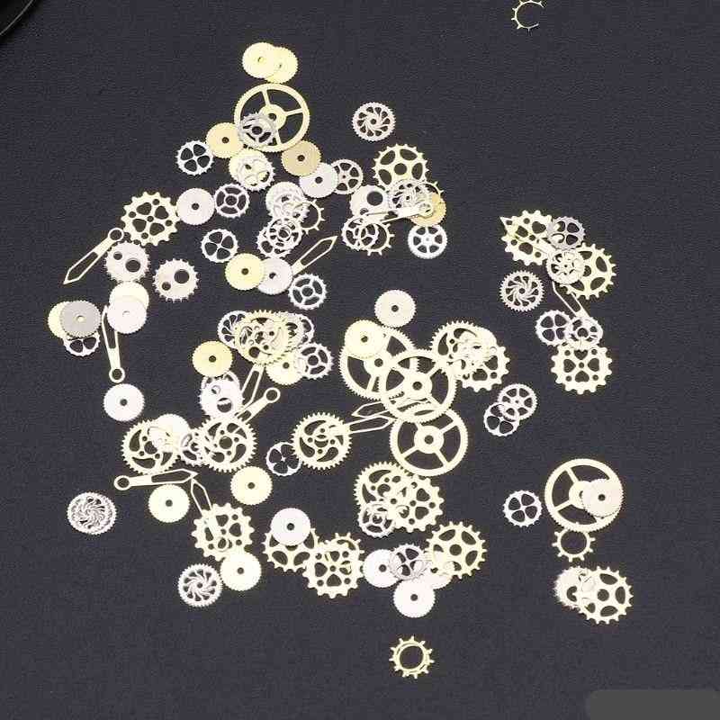 Mixed Steampunk Cogs Gear Clock - Uv Frame Resin Jewelry Fillings Diy