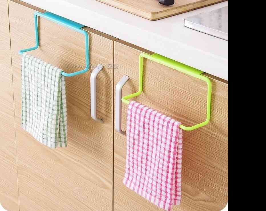 Svampeskab køkkenhængende håndklædeholder til skab badeværelse opbevaringsholder - grøn 1stk